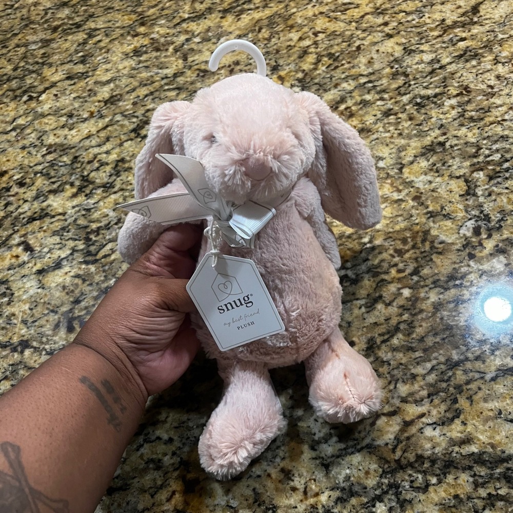 New Snug My Best Friend Plush Bunny Rabbit Blush Pink Stuffed Floppy Ears 11"